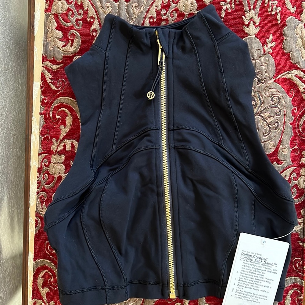 Lululemon Define Cropped Full-Zip Tank Top BLACK